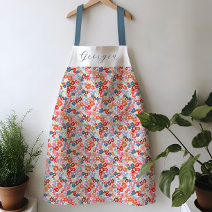 Colourful Floral Personalised Name Apron