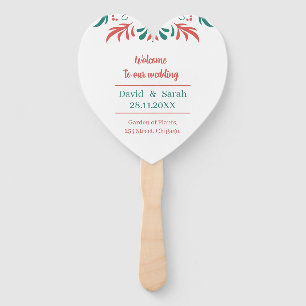 colourful Floral Personalised Wedding Program Hand Fan