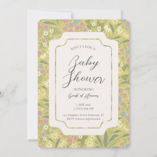 Colourful Floral Petunia Daisy Garden Baby Shower Invitation
