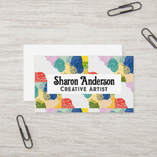 Colourful Floral Plant Drawings Artistic Business Card