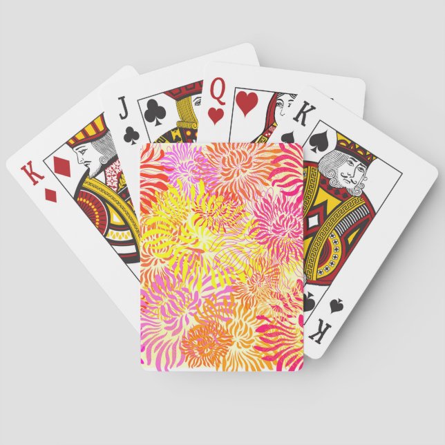 Colourful Floral  Playing Cards (Back)