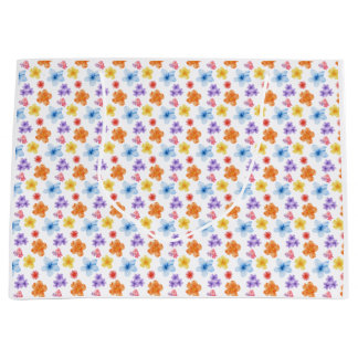 Colourful Floral Print  Large Gift Bag