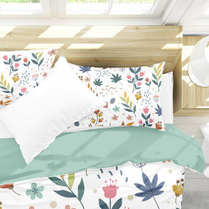 Colourful Floral Print Pillowcase