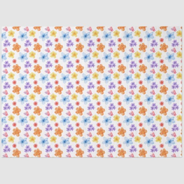 Colourful Floral Print Tissue Paper (Front)