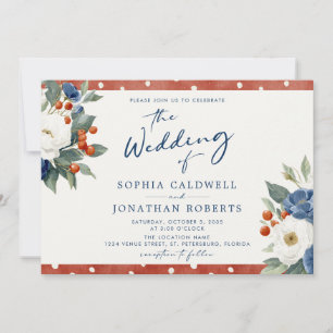 Colourful Floral QR Code Wedding Invitation