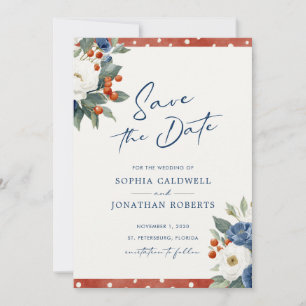 Colourful Floral QR Code Wedding Save The Date