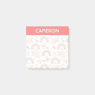 Colourful Floral Rainbow Pattern Post-it Notes