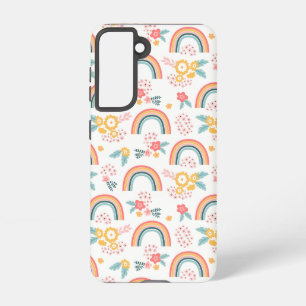 Colourful Floral Rainbow Pattern Samsung Galaxy Case