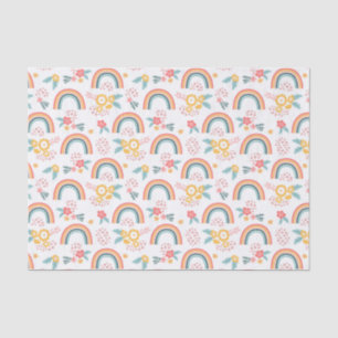 Colourful Floral Rainbow Pattern Tissue Paper
