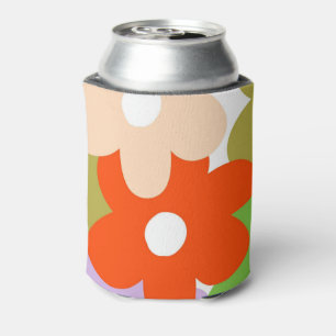 Colourful Floral Retro Botanical Drink  Can Cooler