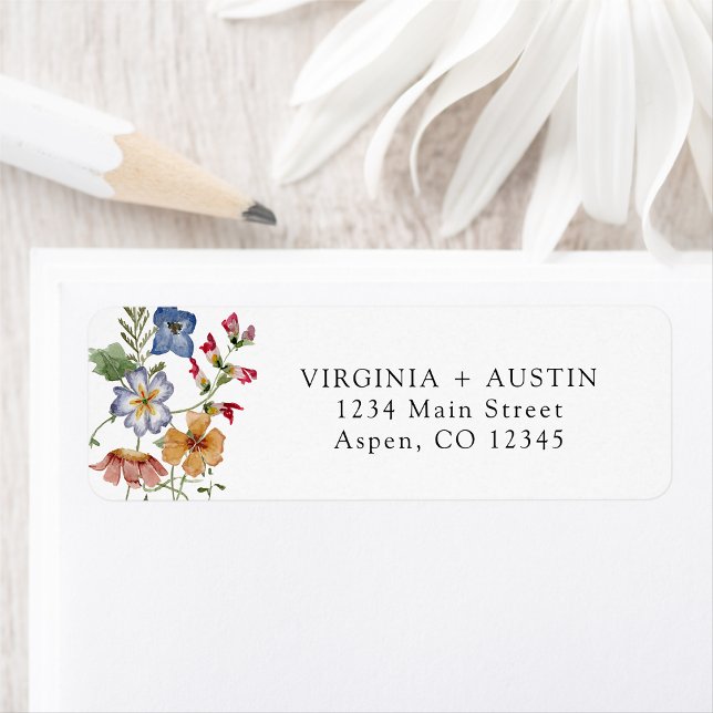 Colourful Floral Return Address Label (Colorful Floral Return Address Label by Painted Paperie
)