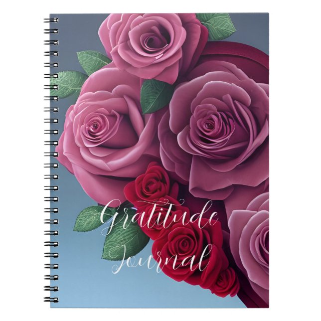 Colourful Floral Roses Heart Journal (Front)