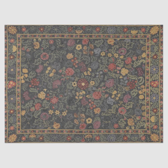 Colourful Floral Rug Pattern Tissue Paper (Front)