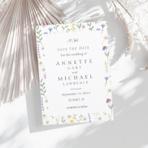 Colourful Floral save the date Invitation