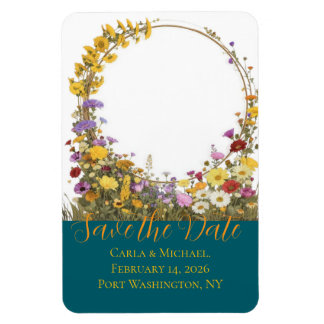 Colourful Floral Save the Date Magnet