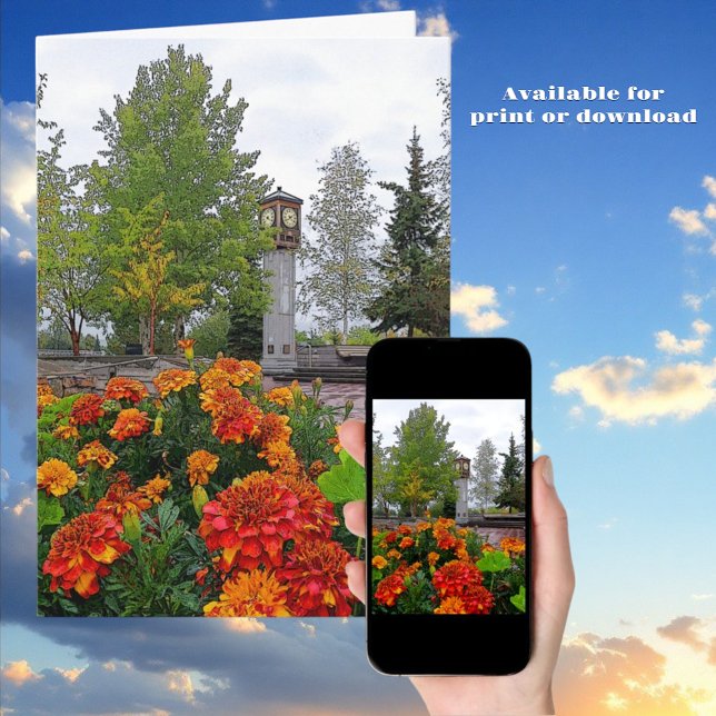 Colourful Floral Scenic Cover Photo Fairbanks, AK Card (Greeting Card print & download covers)