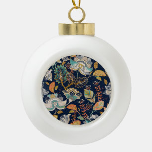 Colourful Floral: Seamless Background Ceramic Ball Christmas Ornament