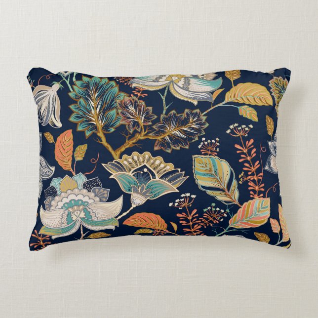 Colourful Floral: Seamless Background Decorative Cushion (Front)
