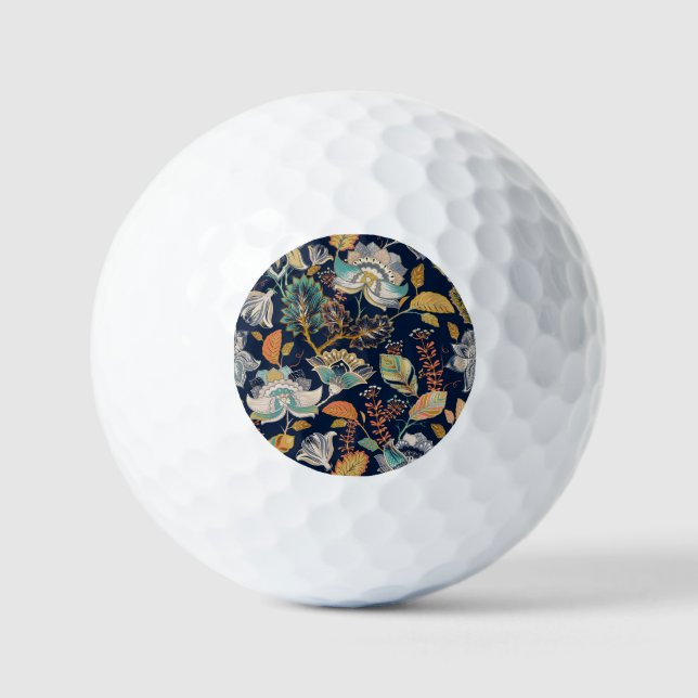 Colourful Floral: Seamless Background Golf Balls (Front)