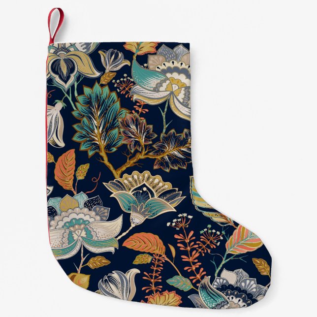 Colourful Floral: Seamless Background Small Christmas Stocking (Front)