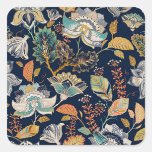 Colourful Floral: Seamless Background Square Sticker