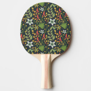 Colourful floral seamless pattern flowers and leav ping pong paddle