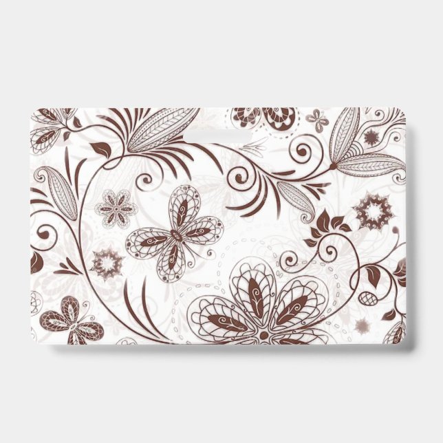 Colourful Floral Seamless Pattern ID Badge (Front)