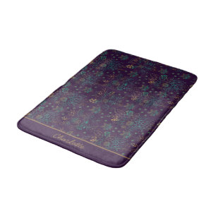Colourful floral seamless pattern personalised nam bath mat