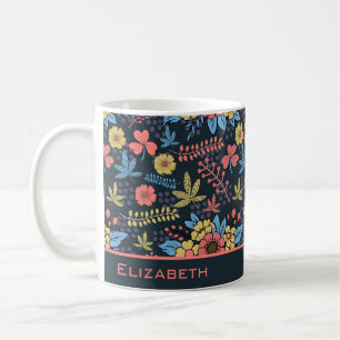 Colourful floral seamless pattern personalised nam coffee mug