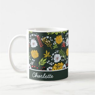 Colourful floral seamless pattern personalised nam coffee mug