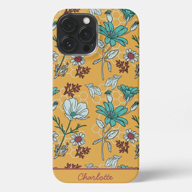Colourful floral seamless pattern personalised nam iPhone case (Back)