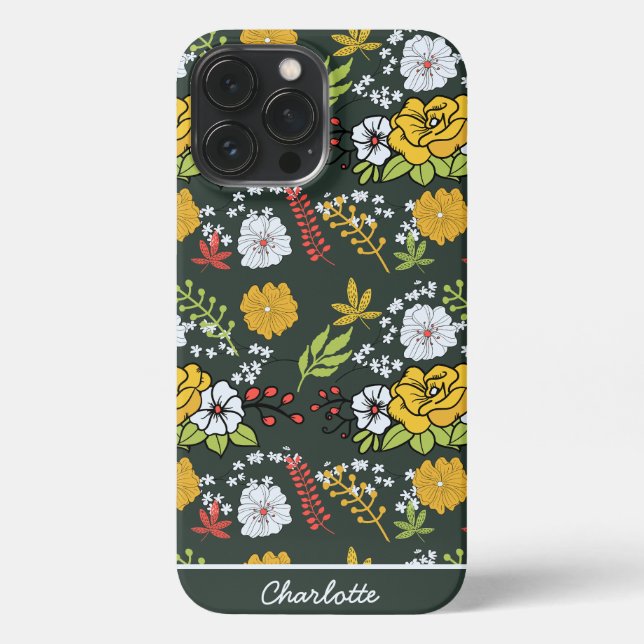 Colourful floral seamless pattern personalised nam iPhone case (Back)