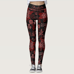 Colourful floral seamless pattern personalised nam leggings