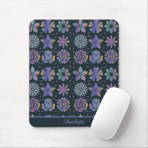 Colourful floral seamless pattern personalised nam mouse mat