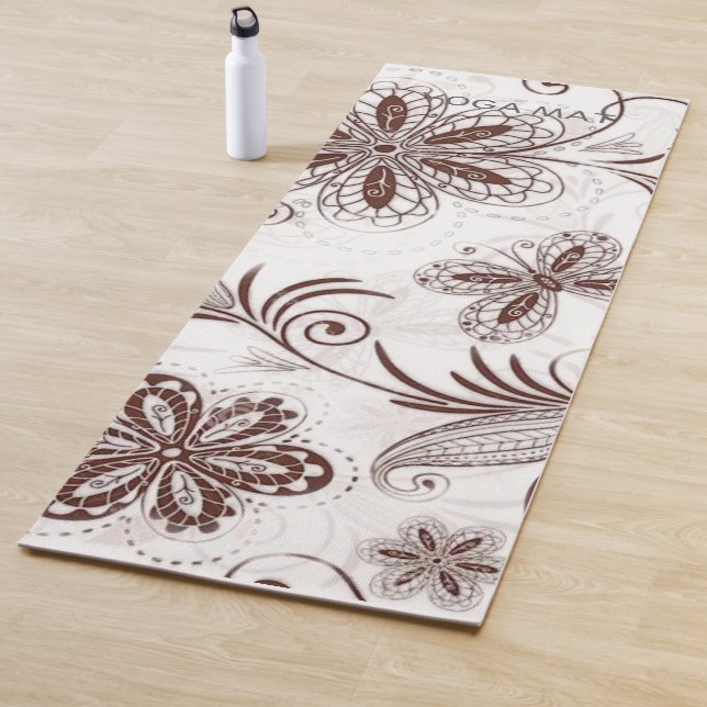 Colourful Floral Seamless Pattern Yoga Mat (In Situ)