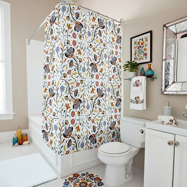 Colourful floral   shower curtain (Creator Uploaded)