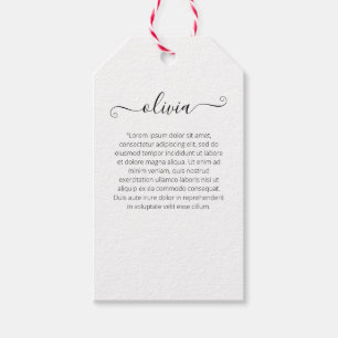 Colourful Floral  Signature Script  Gift Tags