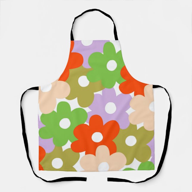 Colourful Floral Simple Tropical Flower Pattern Vi Apron (Front)