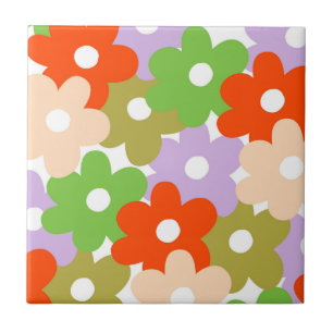 Colourful Floral Simple Tropical Flower Pattern Vi Tile