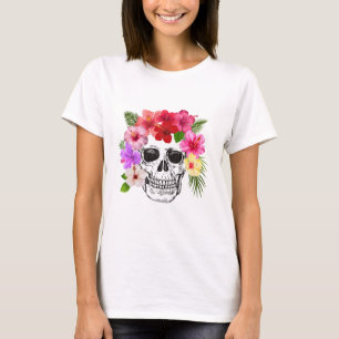 Colourful Floral Skull WOMEN'S T SHIRT