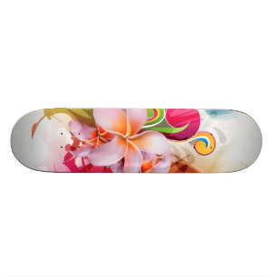 Colourful Floral Splash Skateboard