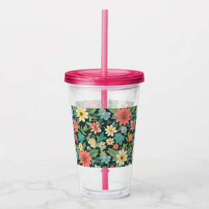 Colourful Floral/Spring Acrylic Tumbler