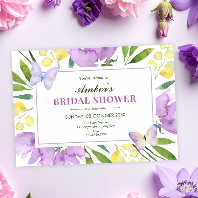Colourful floral spring bridal shower invitation (Creator Uploaded)