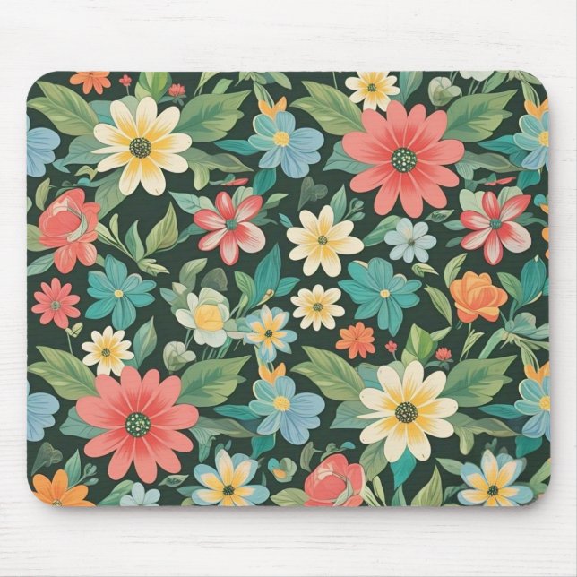Colourful Floral/Spring  Mouse Mat (Front)