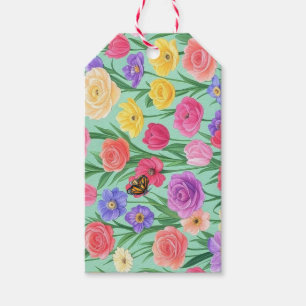 Colourful Floral/Spring Rose Gift Tags