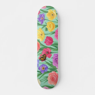Colourful Floral/Spring Rose Skateboard