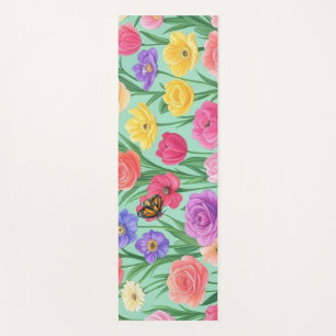 Colourful Floral/Spring Rose Yoga Mat