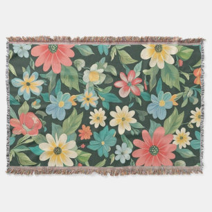 Colourful Floral/Spring  Throw Blanket