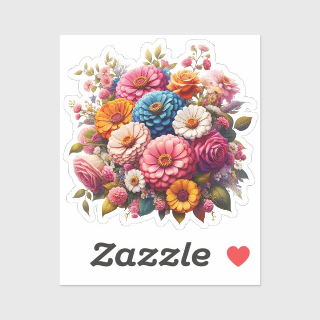 Colourful Floral/Spring Zinnia/Rose (Sheet)