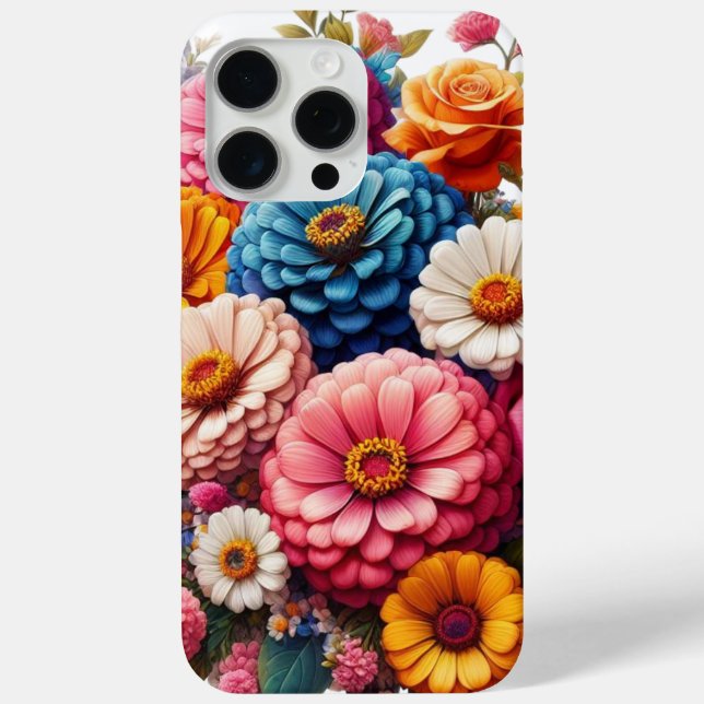 Colourful Floral/Spring Zinnia/Rose Case-Mate iPhone Case (Back)